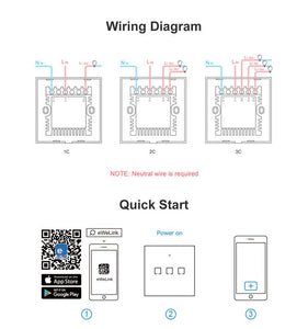 Smart Light Wall Switch 1/2/3 Gang