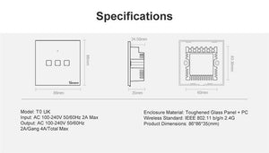 Smart Light Wall Switch 1/2/3 Gang